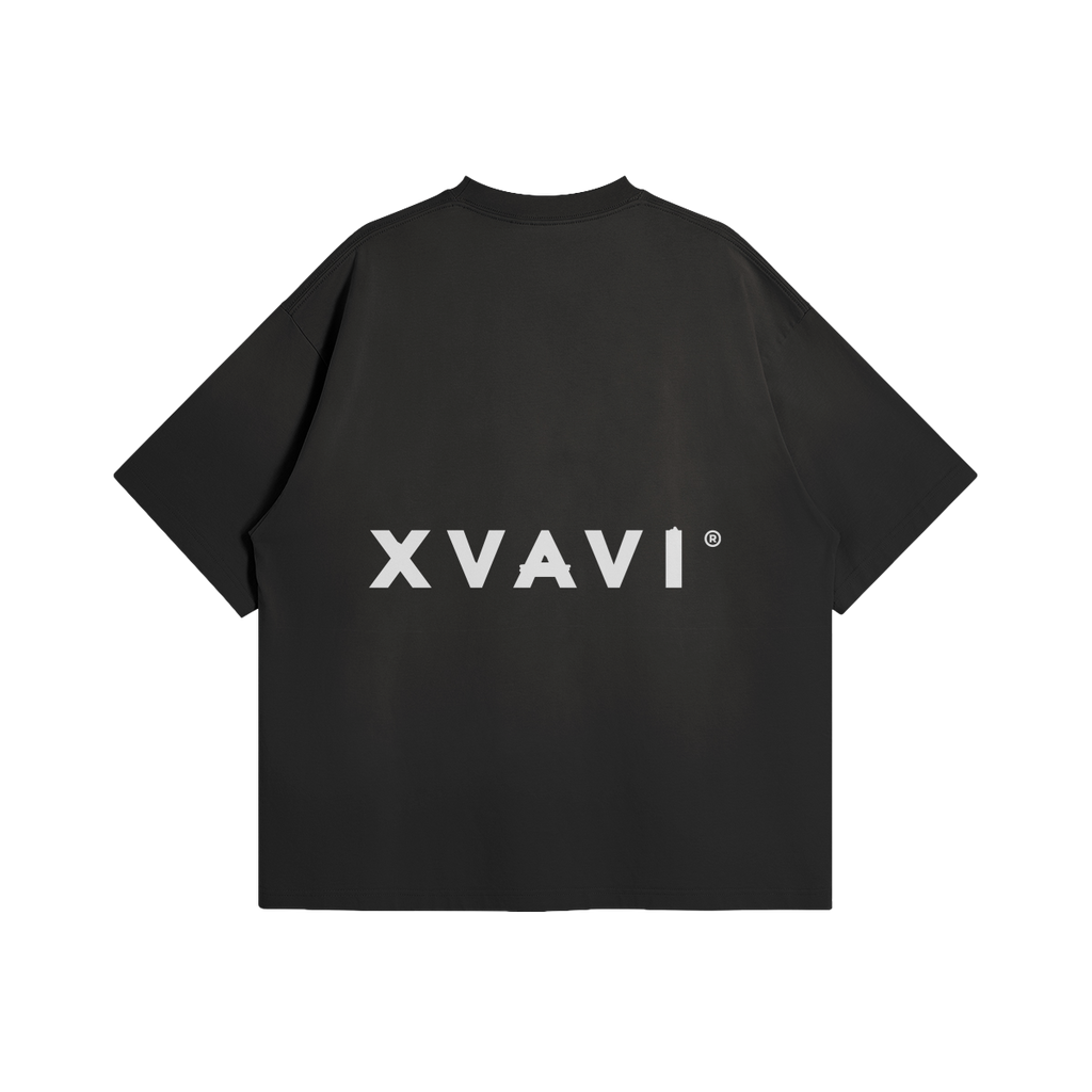 Black Sun-Faded Boxy Oversized T-Shirt