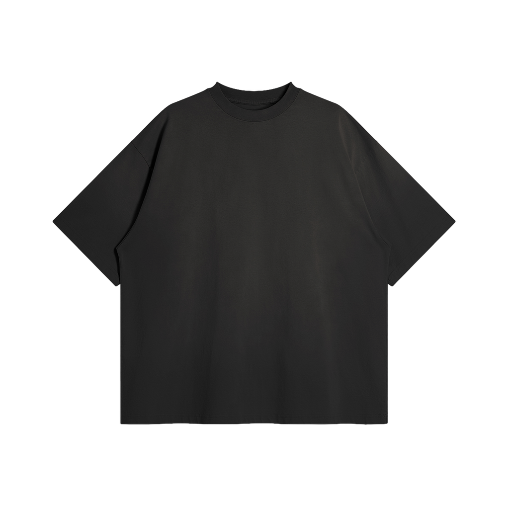Black Sun-Faded Boxy Oversized T-Shirt